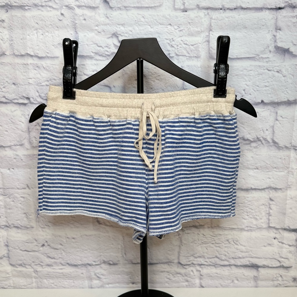 Joie Striped Knit Shorts in Blue and White Sz S